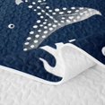 thumbnail image 5 of Manfei Marine Shark Twin Quilt Set, Cartoon Water Plant Twin Coverlet Set, Midnight Blue, 2pcs, 1 Bedspread and 1 Pillowcase, 5 of 7