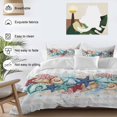 thumbnail image 3 of 3 Piece Summer Starfish Duvet Cover Set Queen Size,Microfiber Comforter/Quilt Cover with Corner Ties and 2 Pillowcases,Blue Coral Beach Couch Coastal Grey Plaid All Season Bedding with Zipper Closure, 3 of 8