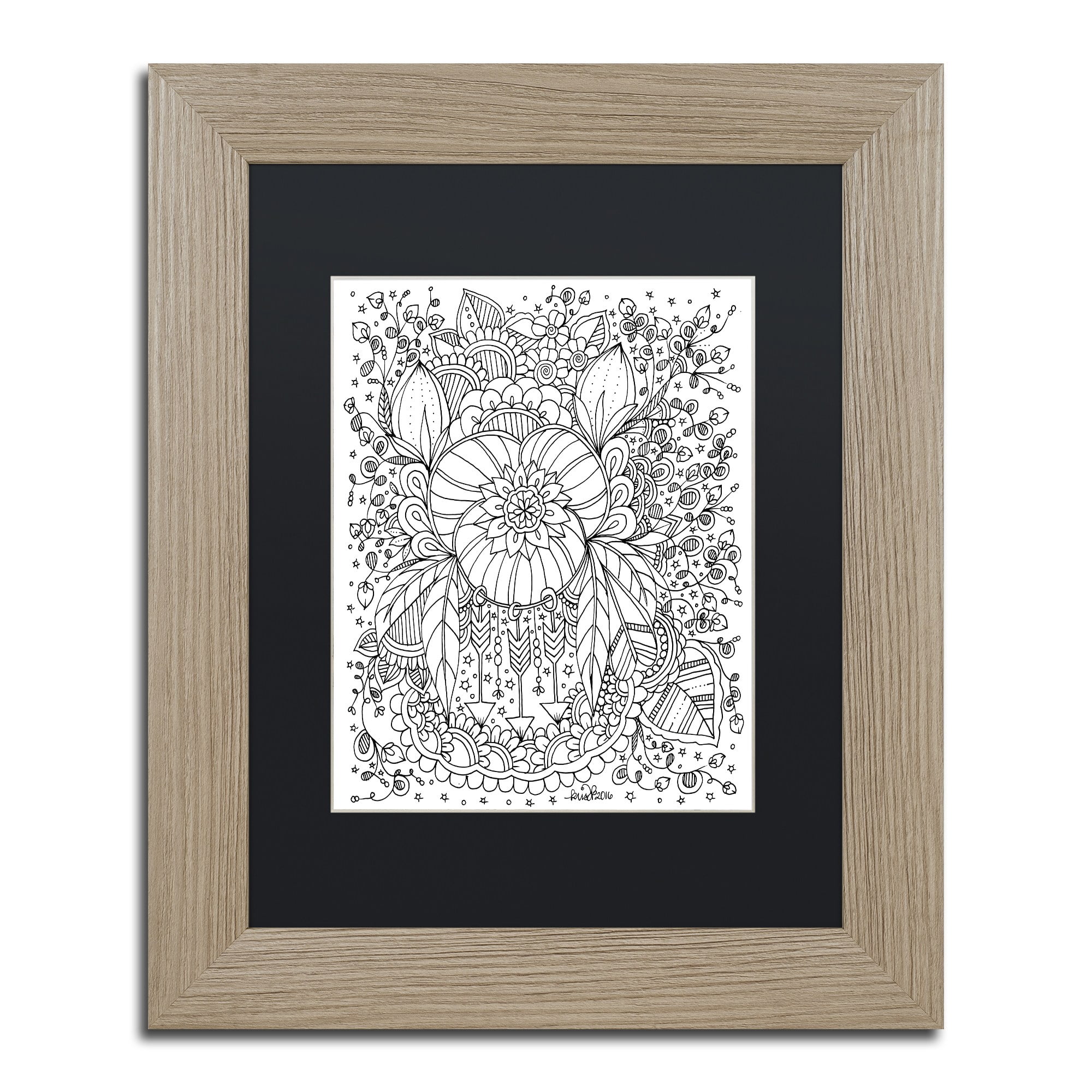Trademark Fine Art "Fairies and Woodland Creatures 22" Canvas Art by KCDoodleArt Black Matte, Birch Frame