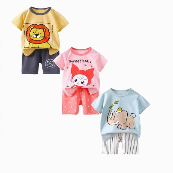 Gerichy Toddler Boy Summer Clothes Short Sleeve Dinosaur T Shirt Cartoon Shorts 1t 2t 3t 4t 5t 6t Baby Outfits Clothing Set 6 Pieces