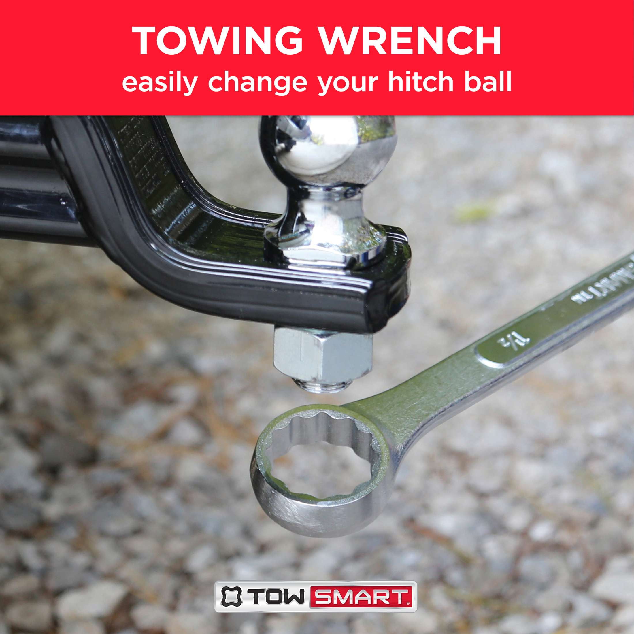 (2 pack) TowSmart Torque Hitch Ball Wrench, Fits 1-1/8in and 1-1/2in Nuts, 797, Chrome, 1 Each