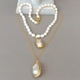 thumbnail image 5 of K-KED 19'' White Cultured Rice Pearl Chain Necklace White Keshi Pearl Pendant, 5 of 5