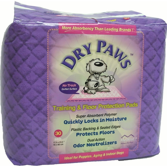MidWest Dry Paws Training and Floor Protection Pads, 30-Count