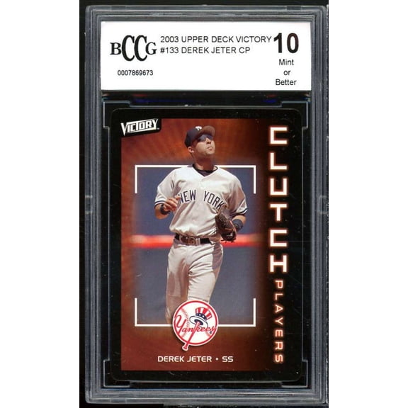 Derek Jeter Card 2003 Upper Deck Victory #133 BGS BCCG 10 Mint 