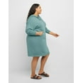 thumbnail image 2 of Hanes Originals Women's Soft Brushed Fleece Hoodie Dress (Plus Size) Salt Pool Green 3X, 2 of 6