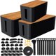 thumbnail image 1 of Caja de gestión de cables YUANYE, paquete de 3 con organizador de cables de 141 piezas, 1 of 6