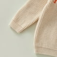 thumbnail image 4 of Toddler Baby Boy Girl Halloween Outfit Knit Chunky Pumpkin Sweaters Crew Neck Pullover Sweatshirt Tops Fall Winter Clothes, 4 of 8