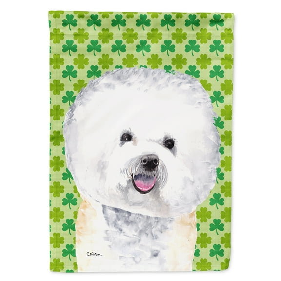 Carolines Treasures SC9282-FLAG-PARENT Bichon Frise St. Patricks Day Shamrock Portrait Flag multicolor