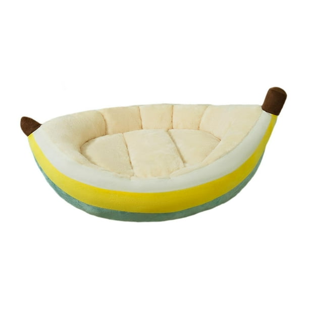 Cama nido para perros y gatos con temática de plátano, suave y transpirable, para todas las estaciones, de felpa, para máquina. S