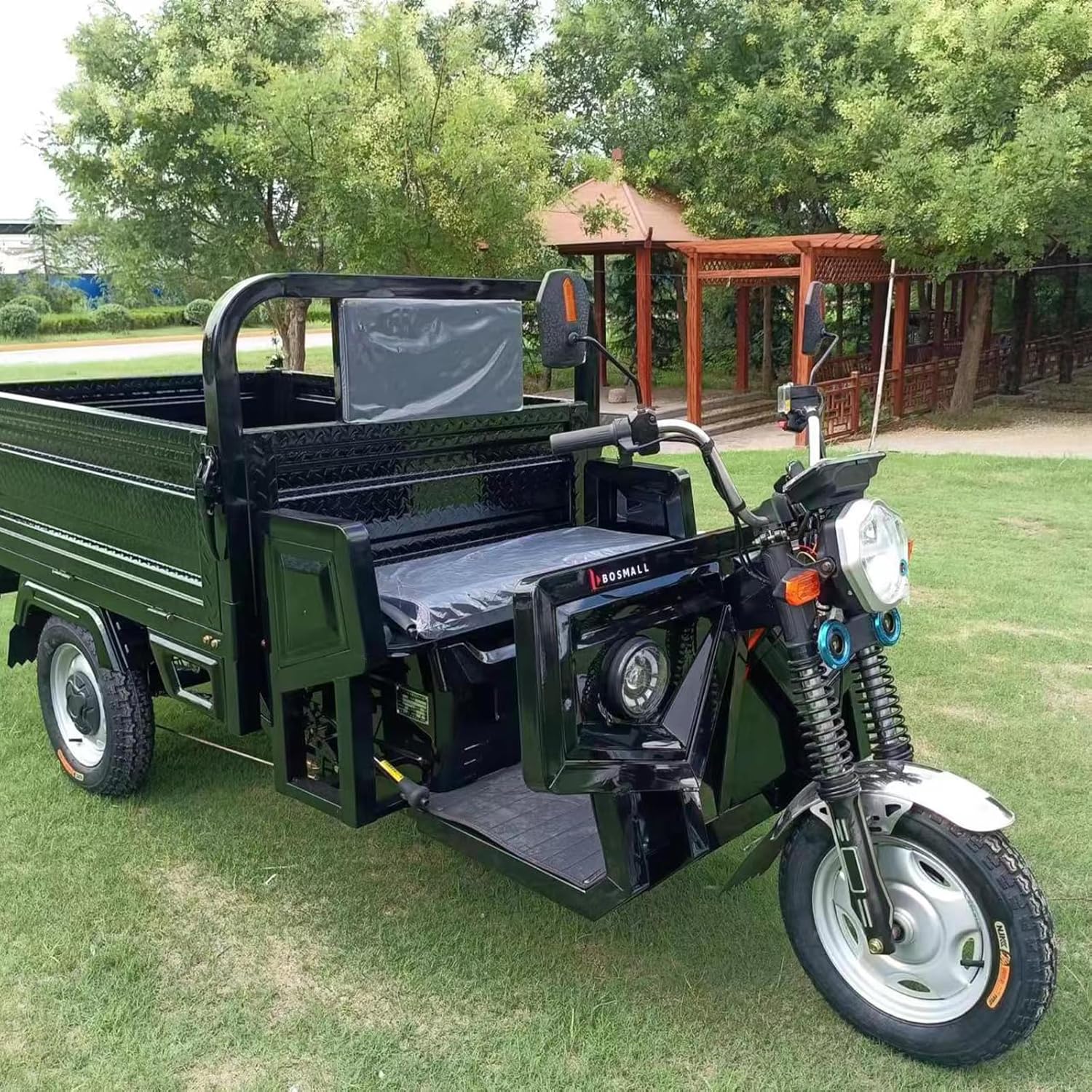 60V 45A Electric Tricyle Cargo Van for Adults, Commercial Mobility Scooters for Seniors, 1000W Agricultural Electric Three Wheel Cargo Transporter w/63" Hydraulic Tipping Bucket, Max Load 2000LBS