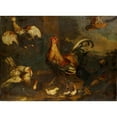 thumbnail image 2 of Melchior d'Hondecoeter 14x11 Gold Ornate Wood Frame and Double Matted Museum Art Print Titled - Commotion in the Chicken Run, 2 of 4