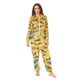 thumbnail image 2 of FORMRS Onesies Pajama for Adults Unisex Hoodie Winter Jumpsuit One Piece Sleepwear, Sizes S-2XL, Yellow Sardines Pattern, 2 of 7
