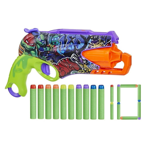Nerf Teenage Mutant Ninja Turtles Blaster, 10 Nerf Elite Darts, Ages 8 and up