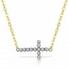 Galaxy Gold 14k 18" Yellow Gold Cross Necklace with Natural Diamonds