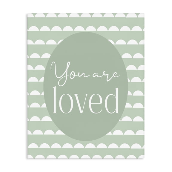 Stupell Industries Contemporary You Are Loved Light Green Canvas Art, 16 x 20, by Christine Simpson Art