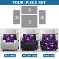 thumbnail image 6 of HELLHERO 4 Pcs Purple Butterfly Floral Recliner Chair Covers, Soft Recliner Chair Slipcover Brushed Anti Pet Hair Recliner Cover for Living Room Living Bedroom, 6 of 8