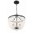 thumbnail image 4 of 4 Light Chandelier In Classic Style 16.5 Inches Wide By 18 Inches High-Matte Black Finish-Frosted Shade Color   -Traditional Installation Crystorama, 4 of 9