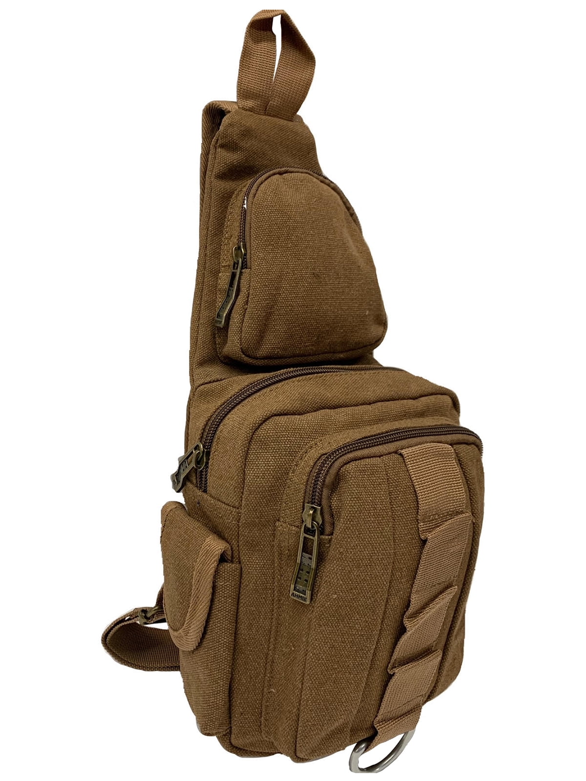 Gravity Trading Front Strap Crossbody Adjustable Sling Bag - Brown