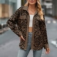 thumbnail image 2 of Women's 2024 Winter Quilted Jackets Leopard Print Lapel Coat Outerwear Casual Long Sleeve Button Down Blouse Shirts Tops Shacket Womens 2024 Fall Clothes Jacket, 2 of 6