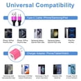 thumbnail image 7 of Type C Charger Fast Charging, Dual Port Charger Block with 2pcs USB C Cable 10FT, USB C Block Wall Charger Adapter Plug Charger Station w/ Type C Charging Cable Compatible for iPhone, Android, Pink, 7 of 7