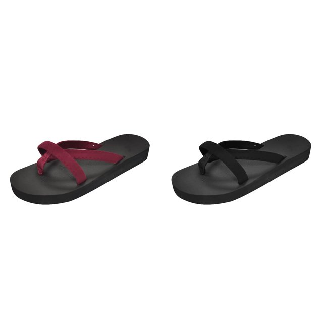 (2-Pack) Rinsvye Womens Square Toe Open Toe Massage Slippers Summer Comfort Slippers Sandals Relaxation Footwear