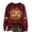 Brick Red, variant on Gunia Plus Size Pumpkin Womens Halloween Sweatshirts Hoodless Sweatshirt Casual Wear Round Neck Long Sleeve Pullover Cozy Stylish Tops Fall Fashion Clothes Red S-3Xl