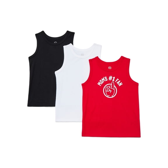 Wonder Nation Baby and Toddler Boys Tank Top, 3-Pack, Sizes 18M-5T