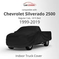 thumbnail image 2 of Indoor Truck Cover Compatible with 1999-2019 Chevrolet Silverado 2500 Regular Cab, 8 Ft Bed - Black Satin - Ultra Soft Indoor Material - Keep Vehicle Looking Between Use - Storage Bag, 2 of 5