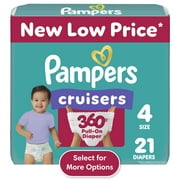 Pampers Cruisers 360 Diapers Size 4, 21 Count (Select for More Options)
