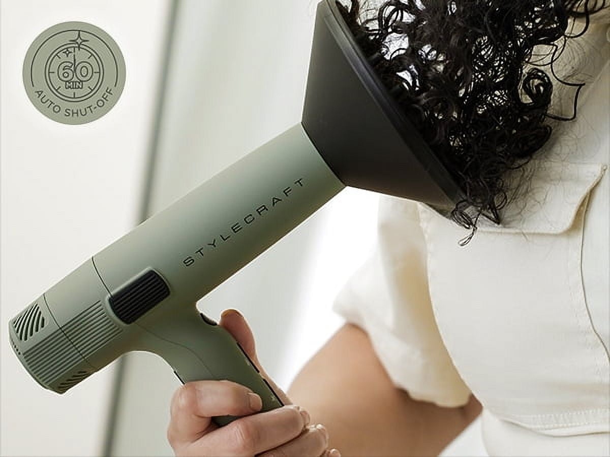 StyleCraft Sage Hair Dryer Professional Lightweight with 2 Concentrator Nozzles, 1 Diffuser
