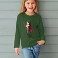 thumbnail image 5 of Zwiiyzr Toddler Baby Girl Long Sleeve Sweatshirt Crew Neck Tops Basic Solid Color Sweater Shirts Kid Fall Clothes 3-14 Years Olive Green, 5 of 5