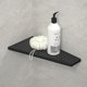 thumbnail image 1 of Bernkot Estante esquinero para ducha, color negro mate, 12.0 in, estante flotante trapezoidal para champú, diseño de rejilla de acero inoxidable 304, estante de baño empotrado para pared de azulejos,, 1 of 5