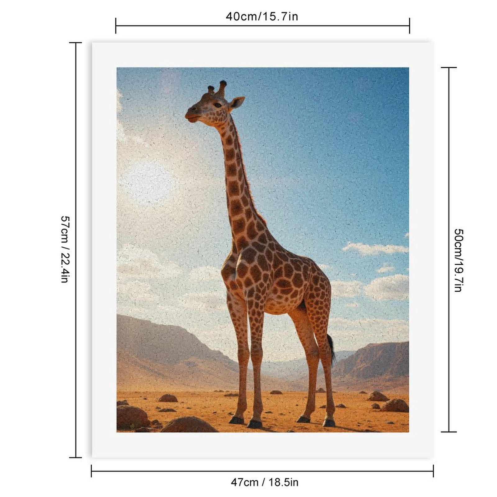 Paint by Numbers Kit for Adults, Giraffe Desert Sun Sky Landscape Paint by Numbers, Easy Paint by Numbers Kit for Adults Beginner, DIY Adult Paint by Number Kits on Canvas, Home Decor