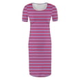 thumbnail image 5 of Zwiiyzr 2025 Women's Maternity Dress Striped Slim Short Sleeve Tank Dresses Scoop Neck Pregnancy Bodycon Dress for Casual Wear Hot Pink, 5 of 7