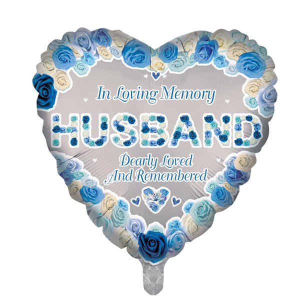 Sensations - Globo de Aluminio Diseño Corazón Husband (Gris, Azul, Amarillo)