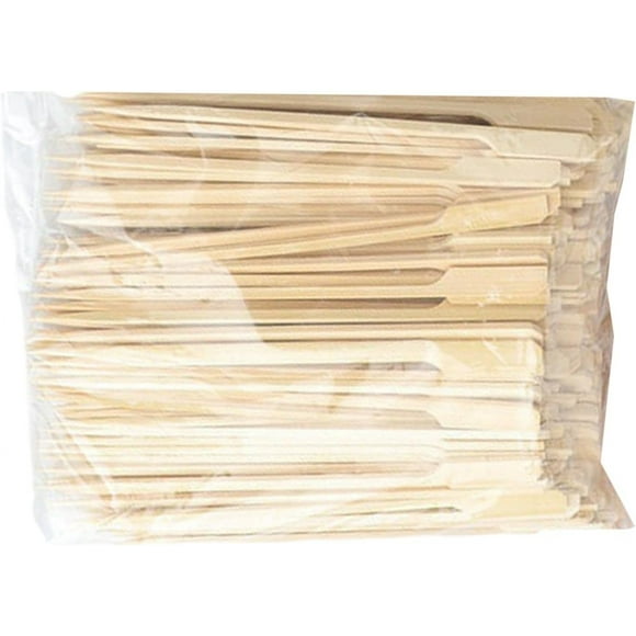 100PCS Food Skewers Grilling Fork Multifuntional Skewers Wood Meat Skewers Fruit Fork Suitable for Grilling BBQ, Length 18cm