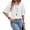 White, variant on QHWAUAKFBN T Shirts For Women Trendy Summer Solid Color V Neck Tee With Double Layer Flared Mid Sleeves Loose Fit Tshirts Top