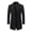 Black, variant on Men's Wool Pea Coat Pocket Single Breasted Navy Large