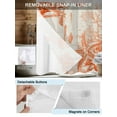 thumbnail image 3 of No Hook Cloth Fabric Shower Curtain with Snap in Liner, Orange Coastal Starfish Waterproof Shower Curtains Set with See Through Top Window, Farmhouse Nautical Coral Conch Bath Curtains Shower 36"x72", 3 of 6