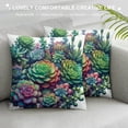 thumbnail image 3 of COMIO Throw Pillow Covers Summer&nbsp;Tropical Plant Succulent Home Decor Cushion Cover Watercolor&nbsp;Succulent Cactus Pillow Cases Outdoor Decor Couch Sofa Office(Succulent) White, 3 of 5