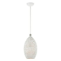 1 Light Pendant in Contemporary Style 9 inches Wide By 26.5 inches High-White/Brushed Nickel Finish Bailey Street Home 218-Bel-4188512