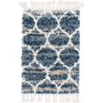thumbnail image 1 of Unique Loom Hygge Shag Geometric Plush & Cozy Rug 2' 2 x 3' Rectangle Blue/Ivory, 1 of 1