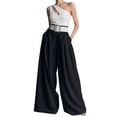 thumbnail image 3 of Women's High Waist Wide Leg Pants Elegant Pleated Work Business Casual Suit Trousers by Yigetop Black L, 3 of 7