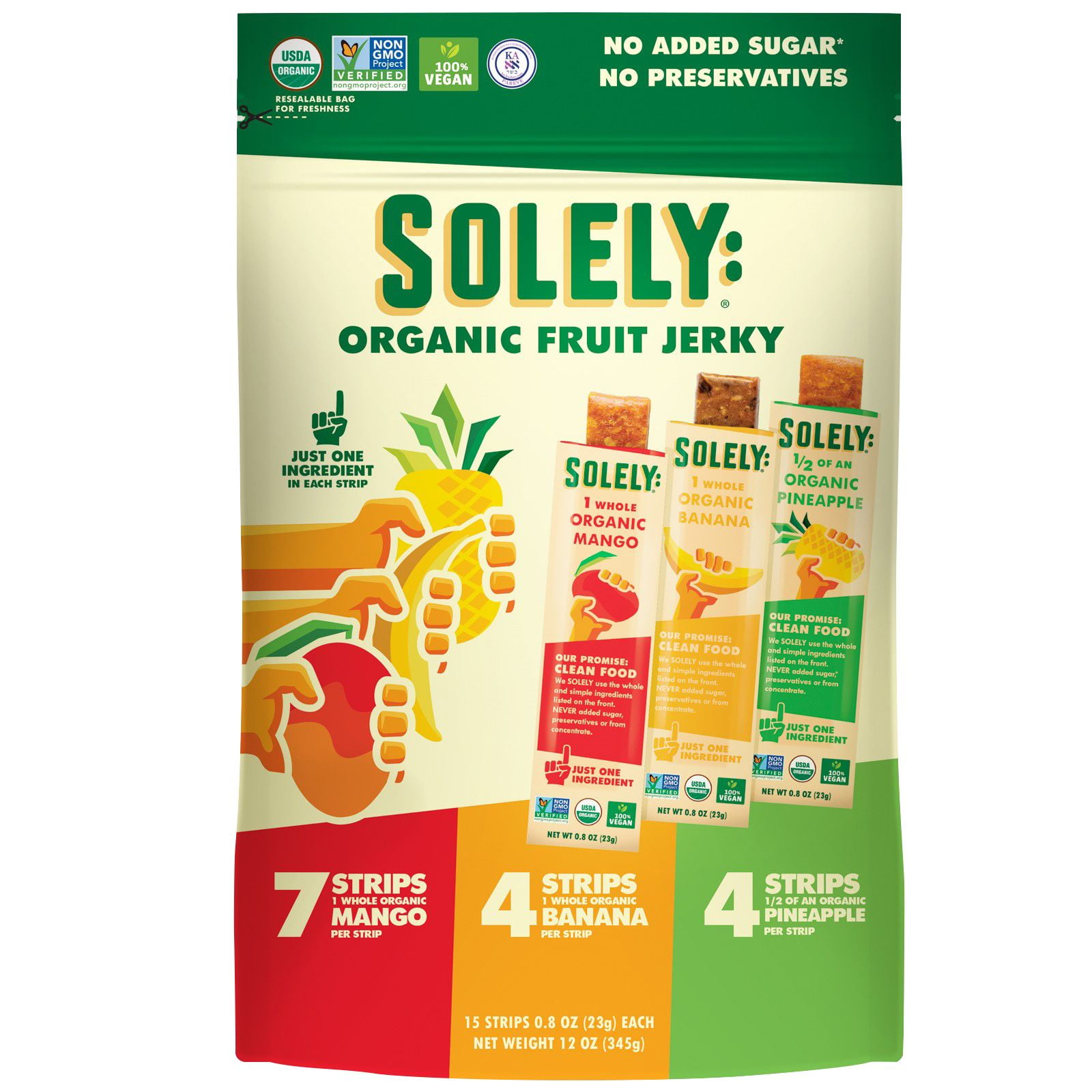 Solely Fruit Jerky, 15 pk.