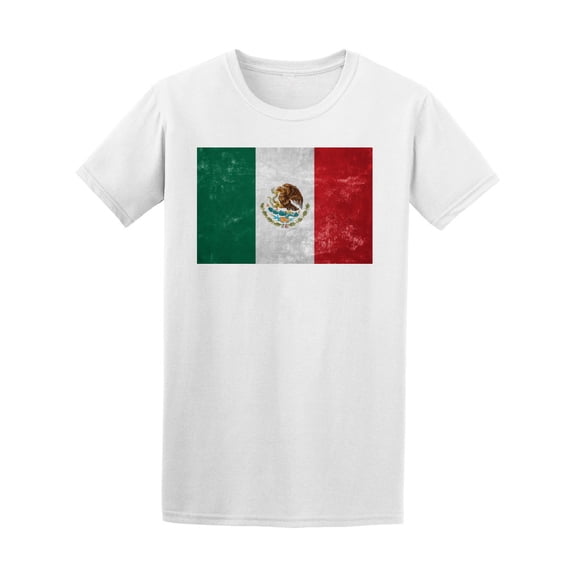 Old Grunge Mexico Flag T-Shirt Men -Image by Shutterstock, Male XX-Large