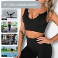 thumbnail image 2 of Women Sports Set Ribbed Crop Tops Removable Pad High Waist, 2 of 8