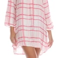 thumbnail image 3 of Raviya Women's Plaid Swim Cover Up Tunic Swimsuit Pink Size Large, 3 of 3