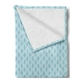 thumbnail image 2 of Modern Soft Flannel Fleece Throw Blanket, Pool Water Wavy Lines Circled Web Like Design with Backdrop Art Print, Cozy Plush for Indoor and Outdoor Use, 50" x 70", Pale Blue and White, by Ambesonne, 2 of 5