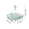 thumbnail image 3 of 1*Foldable 32-Clip Clothes Drying Rack Plastic Foldable Clip Space Saving Indoor Socks Drying Rack, 3 of 3