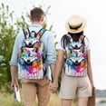 thumbnail image 5 of Yiaed Cool Colorful Wolf Print Backpack, Premium Laptop Backpack, Travel Backpack for Women, Lightweight Backpacks, Comfortable Back Pack-Small, 5 of 7